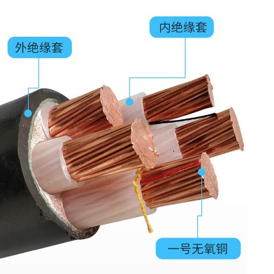国标YJV电缆电线3 4 5芯50 70平方95 120 150 单240铜芯电缆厂家